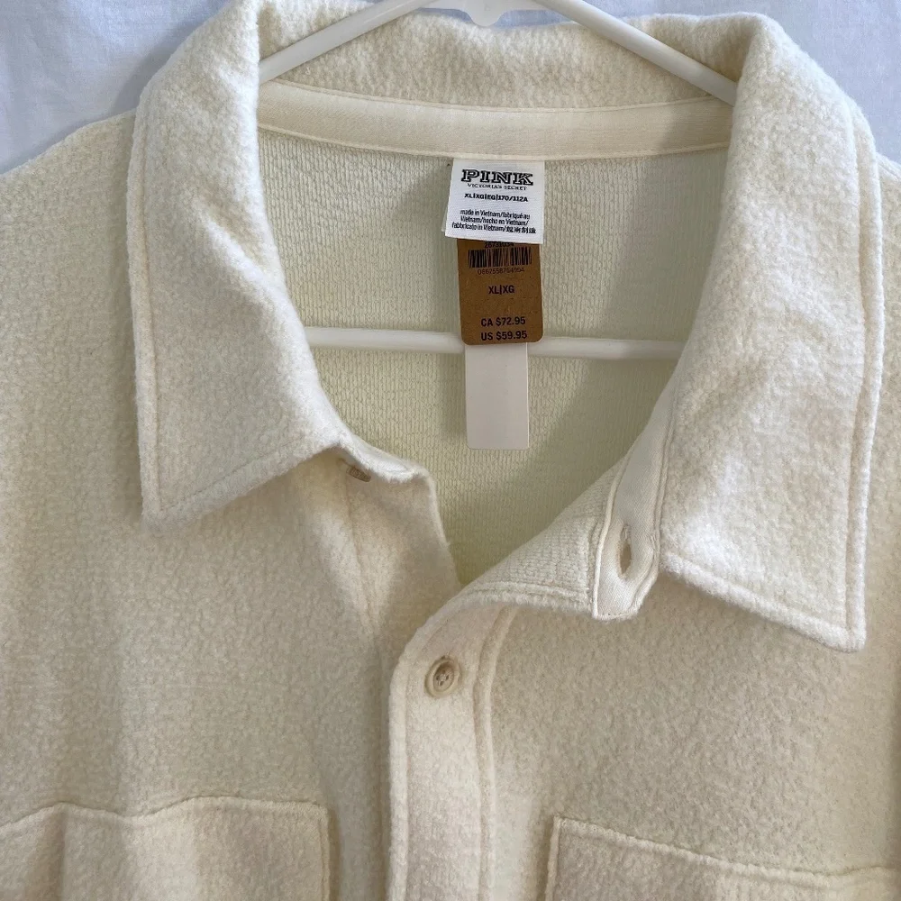 NWT Victoria's Secret Reverse Fleece Shacket Shirt Women's Size: XL